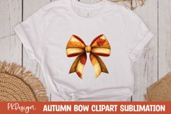 Autumn bow watercolor clipart sublimation Product Image 1