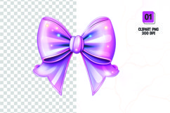 Valentines Day bow clipart, glitter bow clipart sublimation Product Image 1