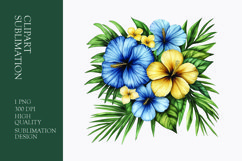 Tropical Flower Watercolor Clipart Sublimation PNG Product Image 1