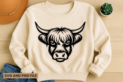 Highland Cow SVG Design for T-Shirts and Mugs Product Image 1