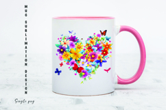 Watercolor floral heart mug sublimation design Product Image 1