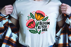 Positive saying quote with flower t-shirt sublimation png Product Image 1