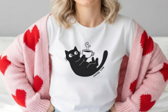 Black Cat Coffee Clipart Bundle SVG PNG Cozy Cat Cafe. Product Image 8