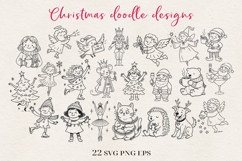 Hand-Drawn Christmas Doodle Characters Bundle SVG PNG EPS Product Image 1