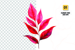 Watercolor red leave clipart sublimation png Product Image 1