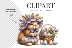 Easter Bunny Lilac Clipart PNG Product Image 1