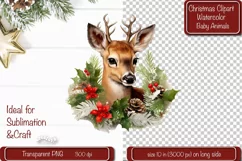 Christmas Clipart Reindeer Clipart png Illustration png Product Image 1