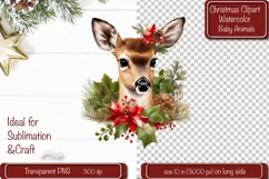 Christmas Clipart Reindeer Clipart png Illustration png Product Image 1