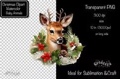 Christmas Clipart Reindeer Clipart png Illustration png Product Image 2