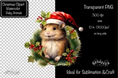 Christmas Clipart Animal Clipart png Illustration Watercolor Product Image 2