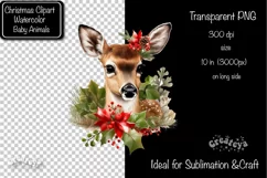 Christmas Clipart Reindeer Clipart png Illustration png Product Image 2