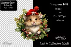 Christmas Clipart Animal Clipart png Illustration Watercolor Product Image 2
