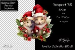 Christmas Clipart Animal Clipart png Illustration Watercolor Product Image 2
