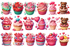 Valentine &amp; Anti-Valentine Cupcake Clipart Bundle, Sarcastic Product Image 7