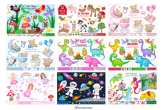 Big Clipart Bundle - 1601 Illustrations - 236 Digital Papers Product Image 3