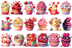 Valentine &amp; Anti-Valentine Cupcake Clipart Bundle, Sarcastic Product Image 9