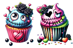 Valentine &amp; Anti-Valentine Cupcake Clipart Bundle, Sarcastic Product Image 3