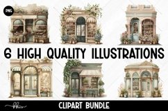 Watercolor Flower Shop Clipart Illustration Bundle Product Image 1