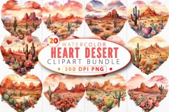 Watercolor Heart Desert Clipart Bundle Product Image 1