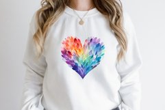 Watercolor Retro Heart Aurora Clipart Bundle Product Image 2