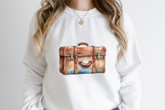 Watercolor Vintage Suitcase Clipart Bundle Product Image 2