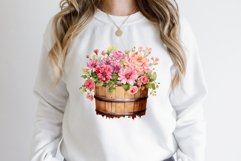 Watercolor Barrel of Flowers Clipart Bundle Product Image 2