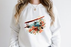 Floral Vintage Airplane Clipart Bundle Product Image 3