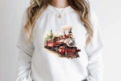 Watercolor Vintage Train Clipart Bundle Product Image 2