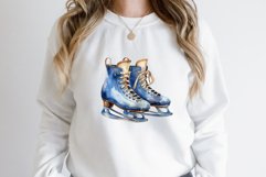 Watercolor Vintage Ice Skates Clipart Bundle Product Image 2