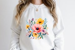 Watercolor Colorful Flower Clipart Bundle Product Image 2