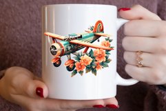 Floral Vintage Airplane Clipart Bundle Product Image 2