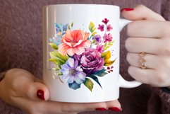 Watercolor Colorful Flower Clipart Bundle Product Image 3