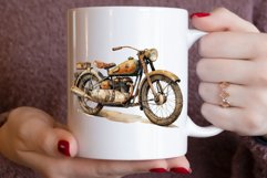 Vintage Motorcycle Watercolor Clipart Bundle Product Image 3