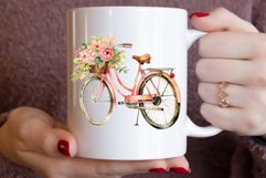 Watercolor Vintage Floral Bike Clipart Bundle Product Image 3