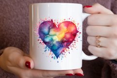 Watercolor Retro Heart Aurora Clipart Bundle Product Image 3