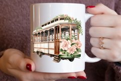 Watercolor Vintage Floral Bus Clipart Bundle Product Image 3