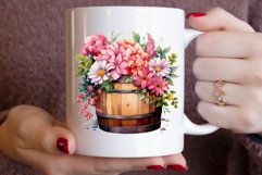 Watercolor Barrel of Flowers Clipart Bundle Product Image 3