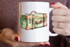 Watercolor Vintage Suitcase Clipart Bundle Product Image 3