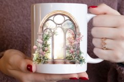 Watercolor Vintage Floral Window Clipart Bundle Product Image 3