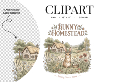 Bunny Homestead Spring Clipart PNG Product Image 1