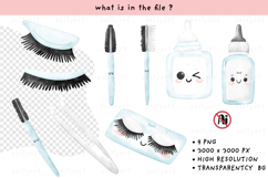 Lash Extension Tools Watercolor Clipart Eyelashes PNG Product Image 2