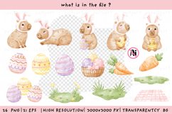 Cute Capybara Easter Day Watercolor Set Product Image 2