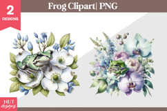 Spring clipart Green Frog Clipart Spring flowers Frog png Product Image 1