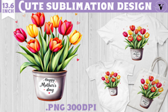 Mothers day clipart | Tulips in Pot Product Image 1