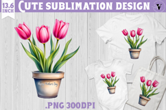 Mothers day clipart | Tulips in Pot Product Image 1