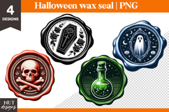 Halloween Wax Seals Clipart Ghost Skull Coffin Halloween Product Image 1