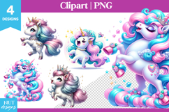 Drama queen clipart, Pastel Princess Unicorn Clipart PNG Product Image 1
