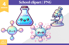 Back to School clipart, Iridescent Kawaii Science Mascot DTF Product Image 1