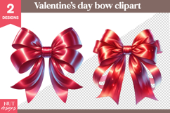 Romantic Bow Clipart Valentine Glossy Red Bow Clipart PNG Product Image 1
