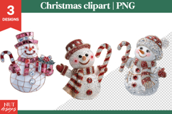 Gem Christmas Clipart Jeweled Snowman Clipart Candy Cane Product Image 1